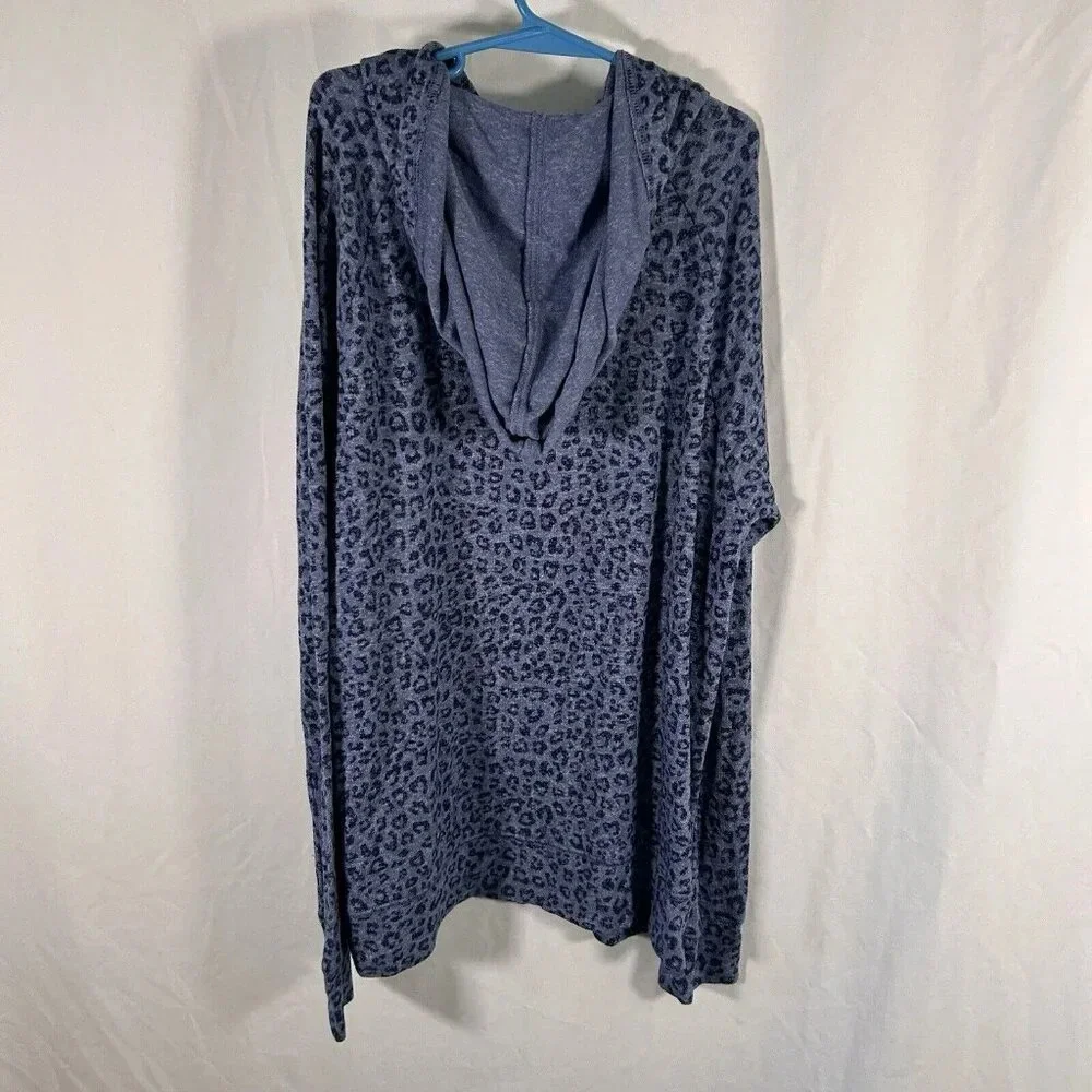 Gap Kids Hoodie Girls XXL Blue Cheetah Print Long Sleeve Lightweight Pullover